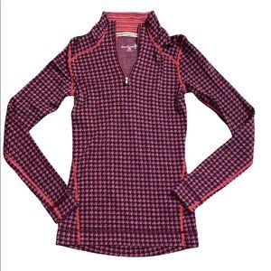 Smartwool 1/4 Zip Pullover Top XS Purple Merino Wool Base Layer